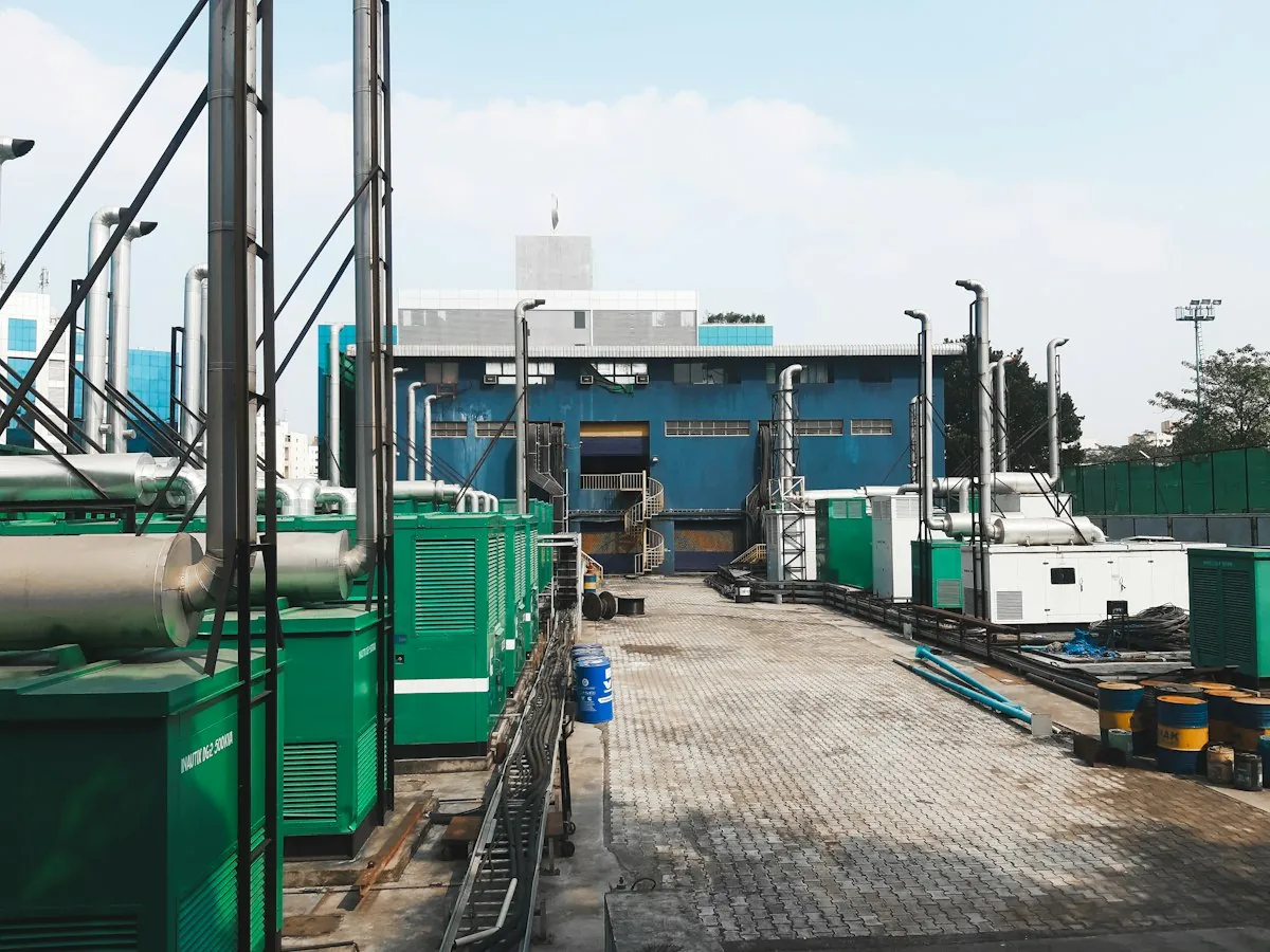 Manufacturing machinery in an industrial facility